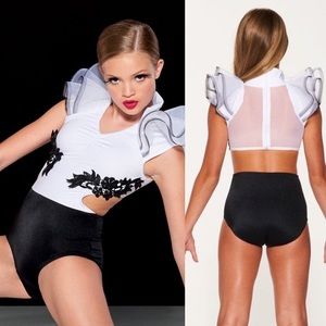 *New* Kelle Dance Performance/Costume Leotard Fire on Fire - Red/Black, CL